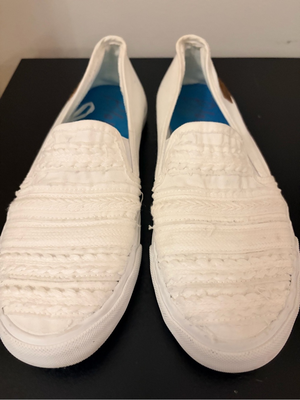 Blowfish White Slip-On Textured Casual Flats